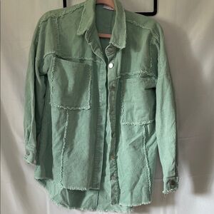 Pink Lily Mint Shacket (shirt jacket)
